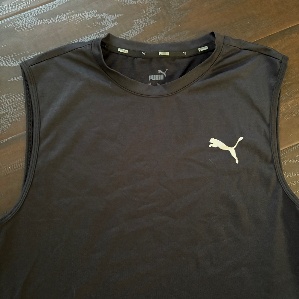 Puma Black Sleeveless Muscle Tee - Picture 2 of 11